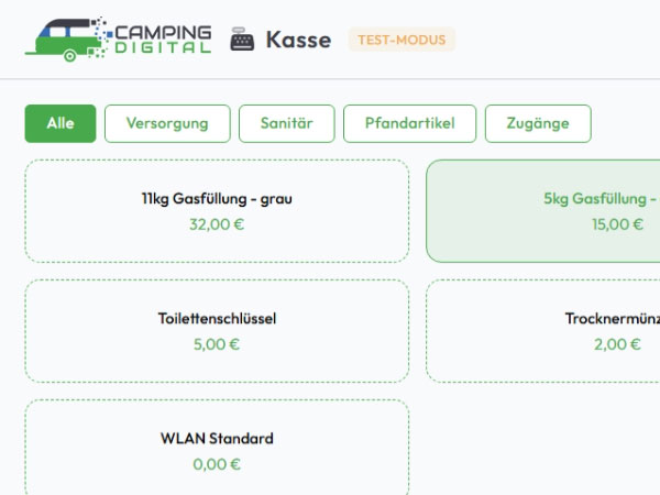 Funktion POS Kassenoberfläche