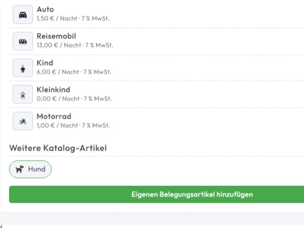 Funktion Artikel & Preise